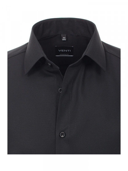 VENTI Regular Fit Chemise Noir Kent Popeline - Vue 1