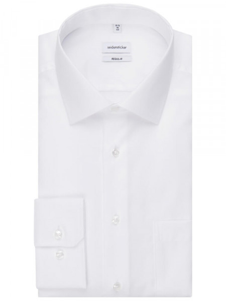 SEIDENSTICKER Regular Fit Chemise Blanc Business Kent Struktur - Vue 4