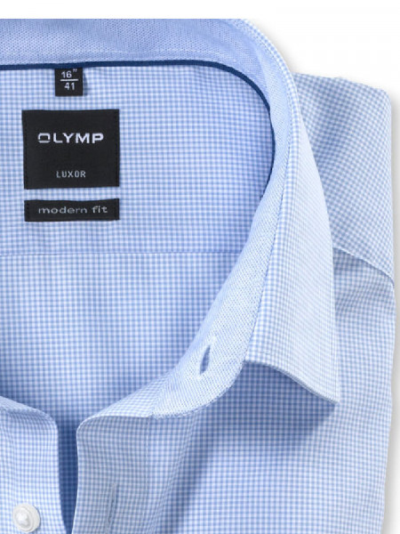 OLYMP Regular Fit Chemise Bleu clair New Kent Popeline