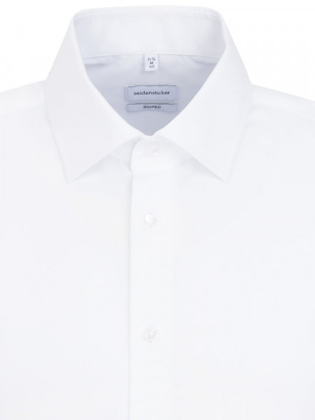 SEIDENSTICKER Tailored Fit Chemise Blanc Business Kent Popeline - Vue 2