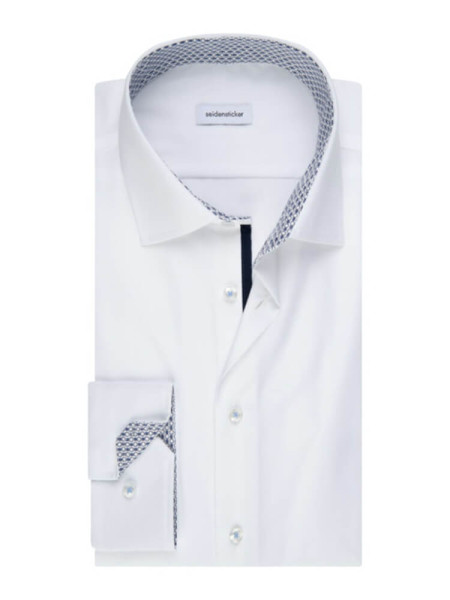 SEIDENSTICKER Regular Fit Chemise Blanc Business Kent Popeline